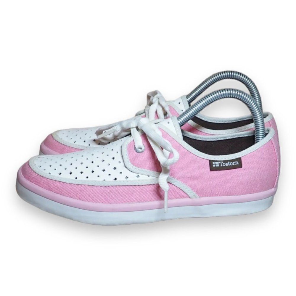 Tretorn Perf‎ Boat Shoes Pink / White Leather Women's 7.5